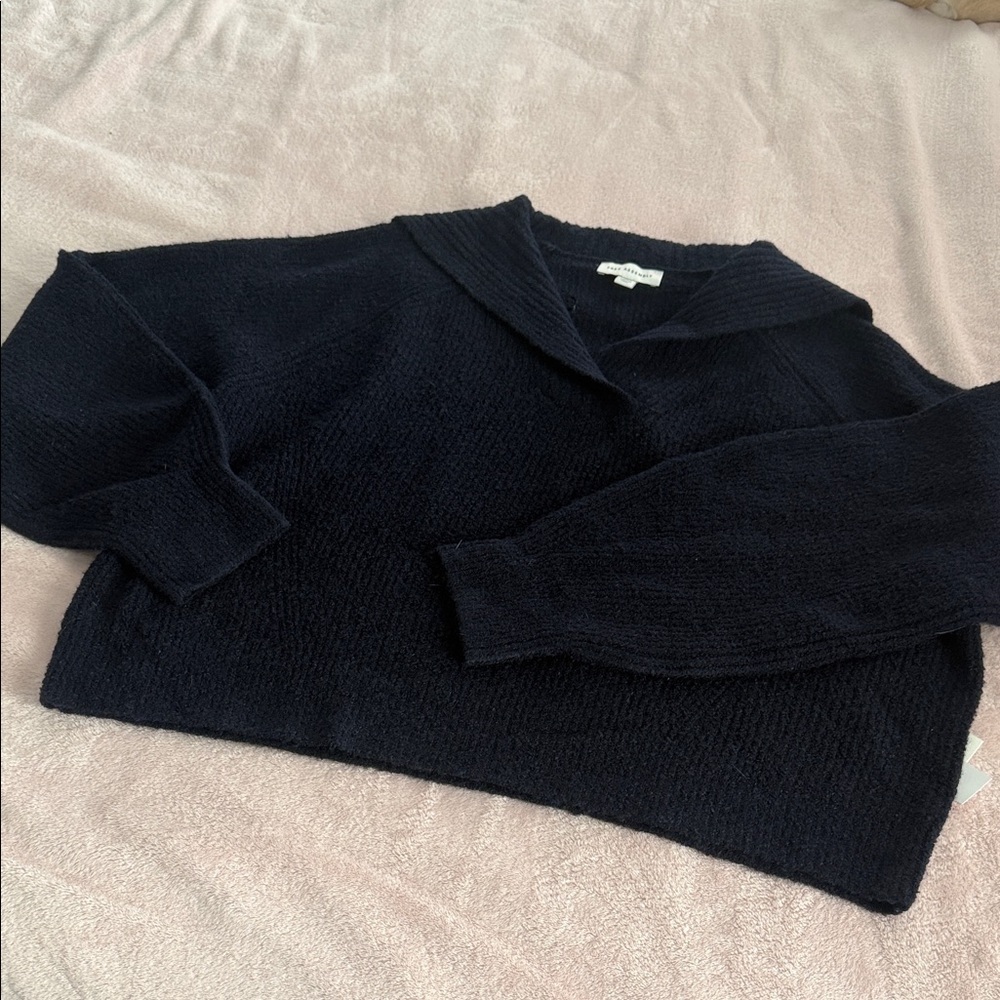 Navy Blue Cowl Neck Sweater